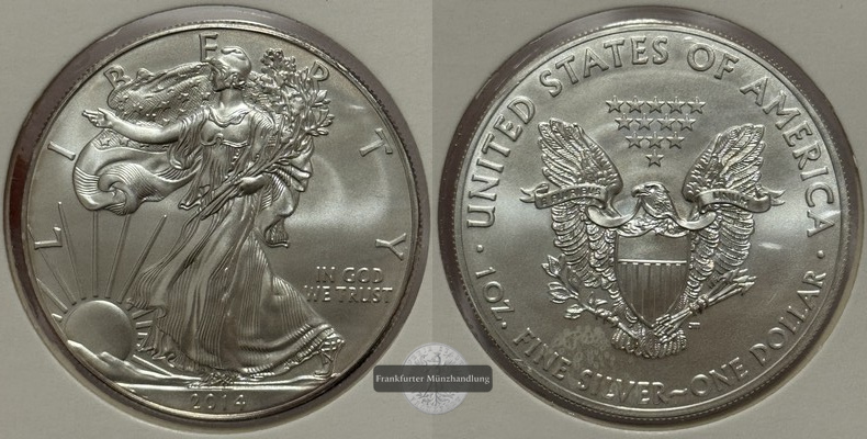  USA - 1 Dollar  2014  American Eagle  FM-Frankfurt Feinsilber: 31,1g   