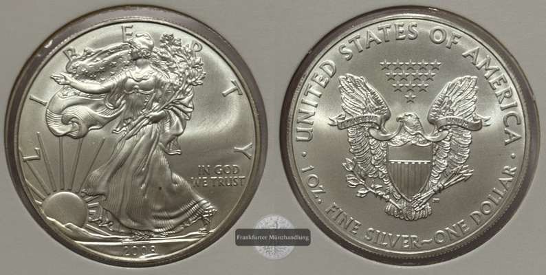  USA - 1 Dollar  2008  American Eagle  FM-Frankfurt Feinsilber: 31,1g   