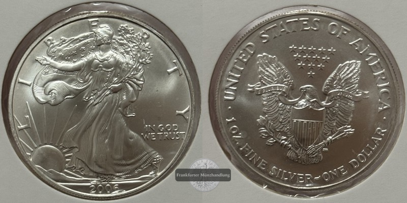  USA - 1 Dollar  2006  American Eagle  FM-Frankfurt Feinsilber: 31,1g   