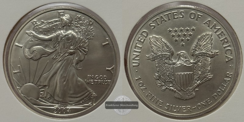  USA - 1 Dollar  2004  American Eagle  FM-Frankfurt Feinsilber: 31,1g   