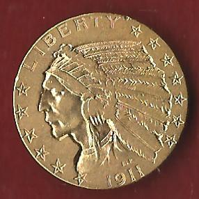  5 Dollar USA Indianer 1911 Gold Koblenzer Münzen Studio Koblenz Frank Maurer AH849   