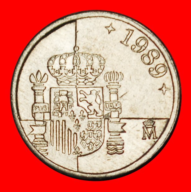  Ⰶ 3 CROWNS (1989-2001): SPAIN★1 PESETA 1989 ERROR! JUAN CARLOS I (1975-2014)★LOW START ★ NO RESERVE!   