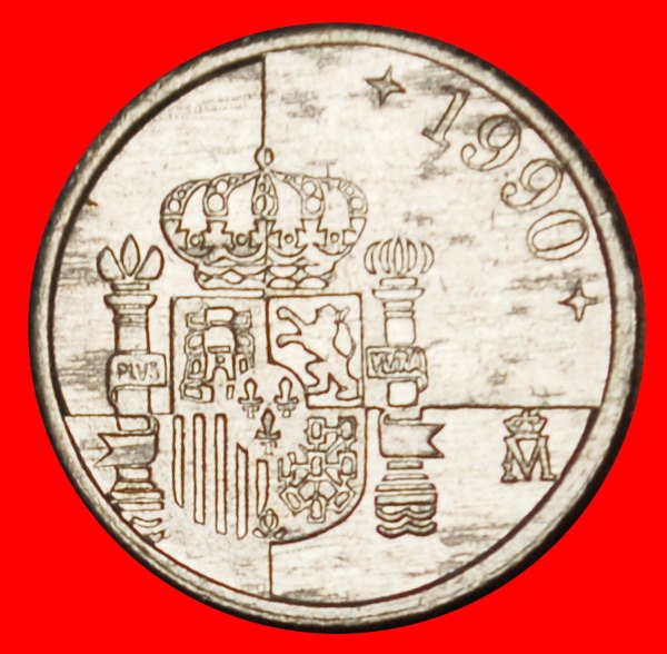  Ⰶ 3 CROWNS (1989-2001): SPAIN★1 PESETA 1990 ERROR! JUAN CARLOS I (1975-2014)★LOW START ★ NO RESERVE!   