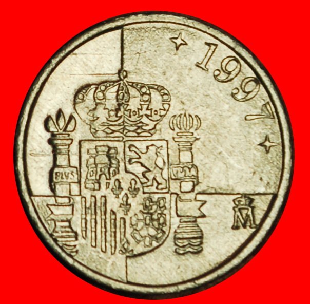  Ⰶ 3 CROWNS (1989-2001): SPAIN★1 PESETA 1997 ERROR! JUAN CARLOS I (1975-2014)★LOW START ★ NO RESERVE!   