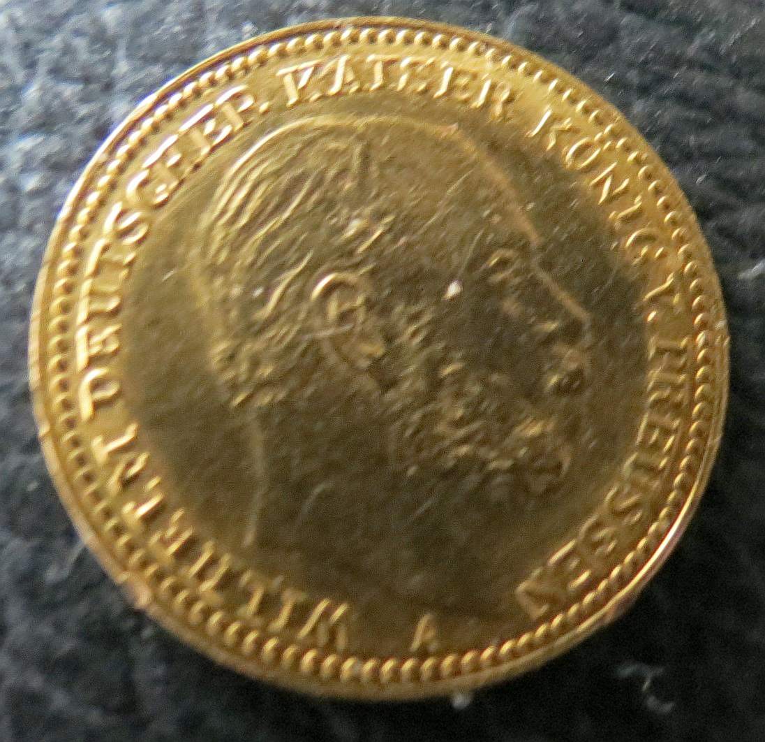  Deutsches Reich 5 Mark Preussen Wilhelm I. 1877; 900er Gold,1,79 Gramm Feingold,sehr schön   