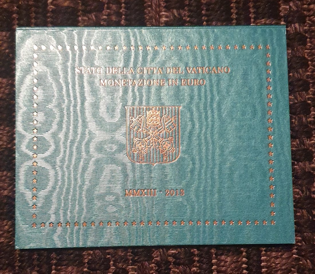  Vatikan 2013, original Kursmünzensatz von 1 Cent - 2 € im grünen Originalfolder   