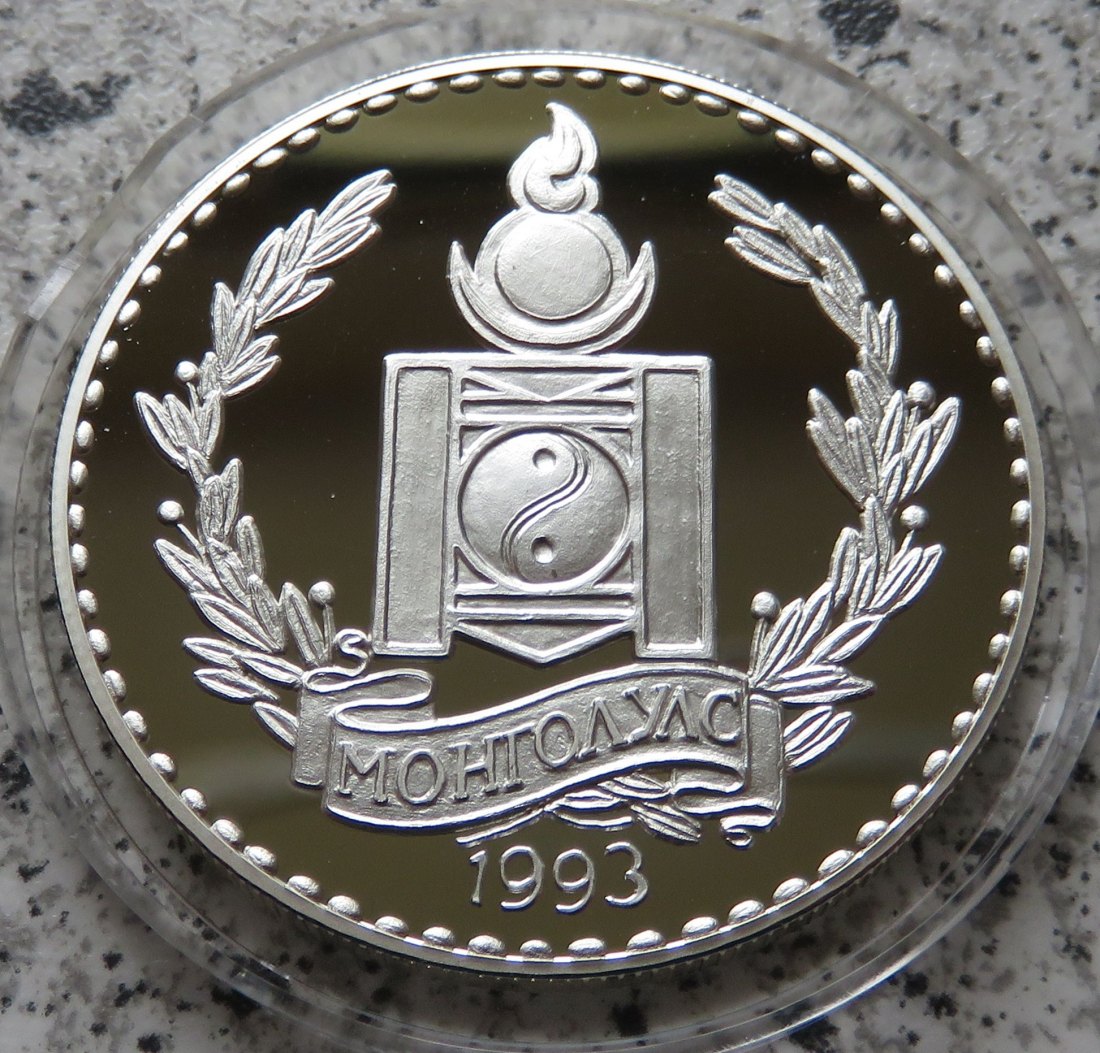  Mongolei 250 Togrog 1993, 31,47 Gramm, 925-er Silber   