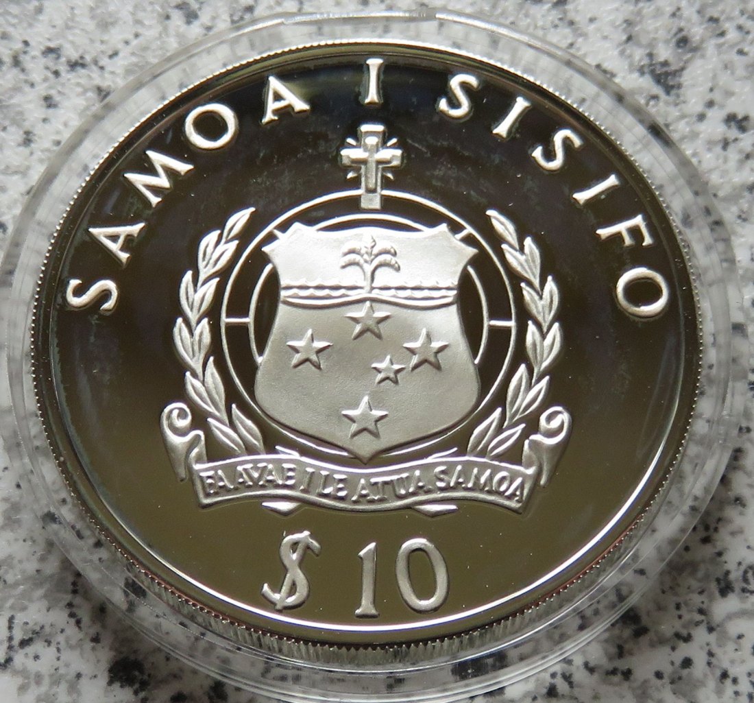  Samoa 10 Tala 1992, 31,35 Gramm, 925-er Silber, PP offen/berührt   