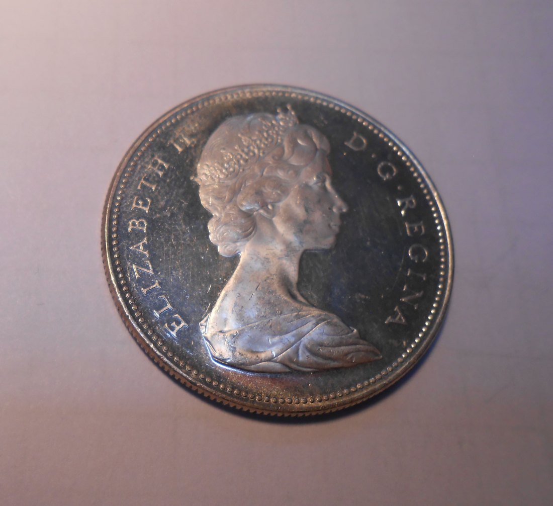  4.Kanada 1 Dollar 1966(1) KM# 64.1 Silber 800 Umlaufmünze Kanu, Elizabeth II.   