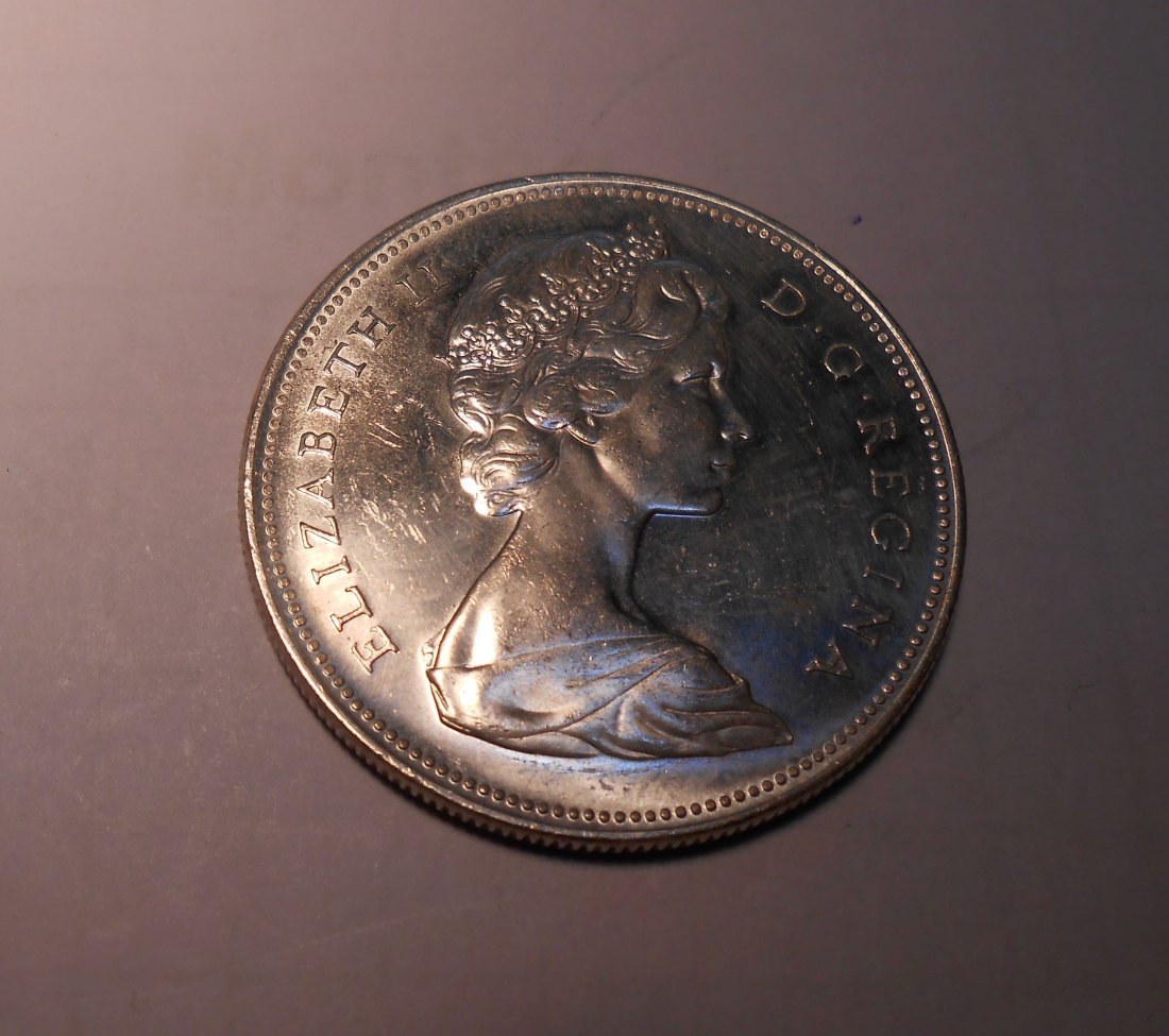  5.Kanada 1 Dollar 1966(2) KM# 64.1 Silber 800 Umlaufmünze Kanu, Elizabeth II.   