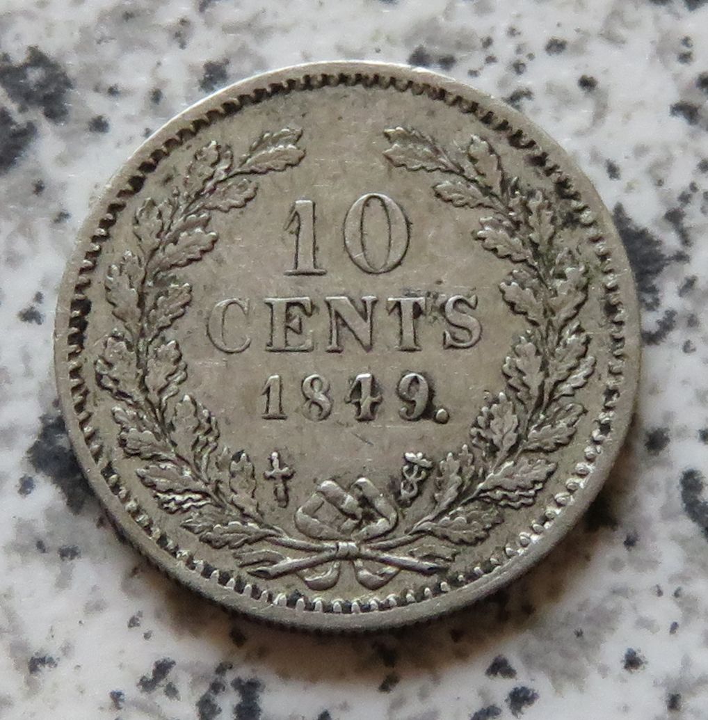  Niederlande 10 Cents 1849.   