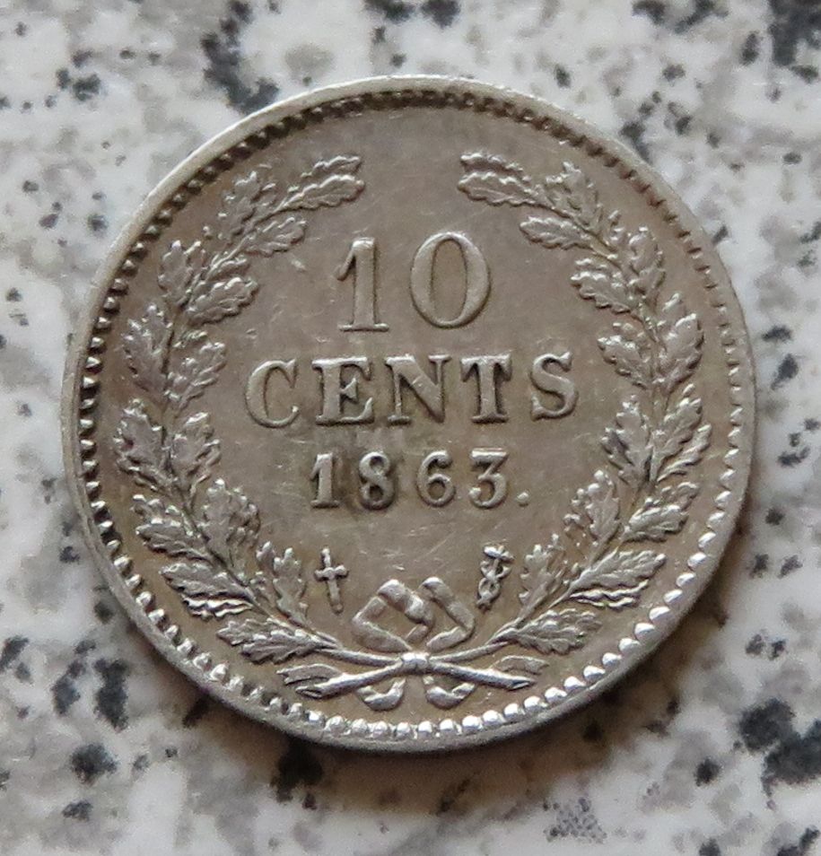  Niederlande 10 Cents 1863   