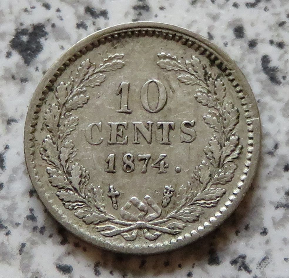  Niederlande 10 Cents 1874   