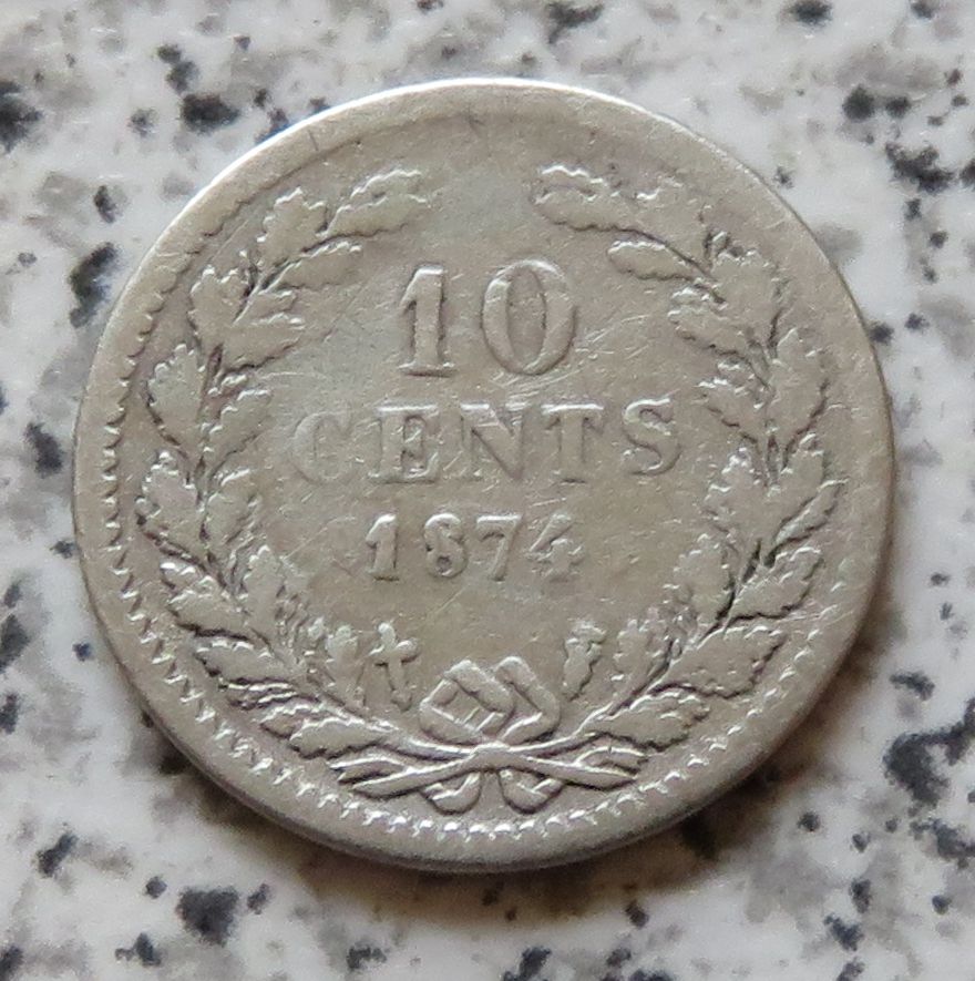  Niederlande 10 Cents 1874   