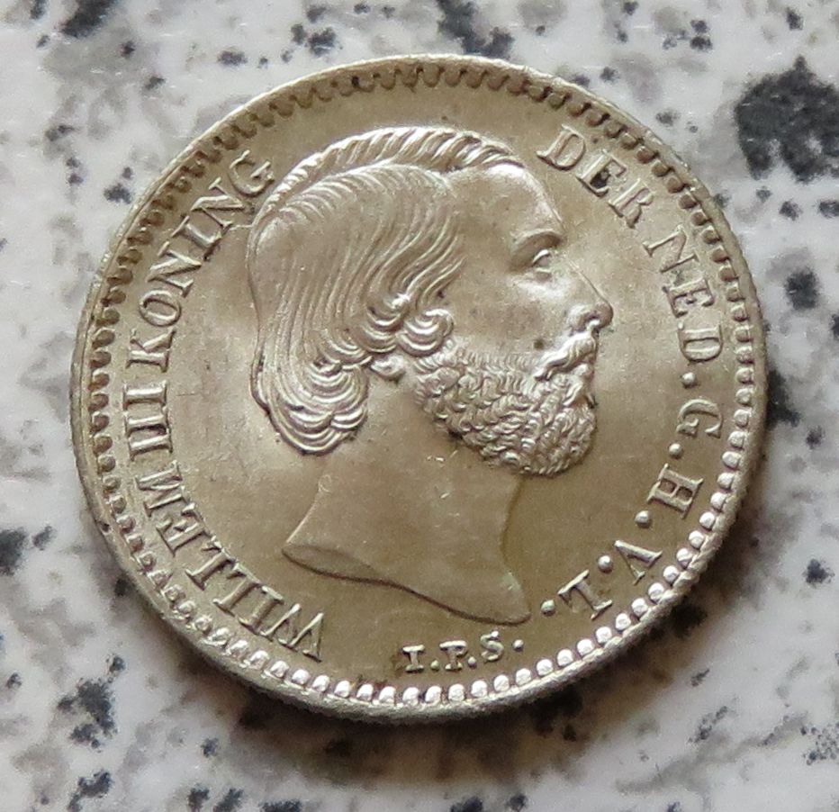  Niederlande 10 Cents 1885, Erhaltung (trotz RF)   