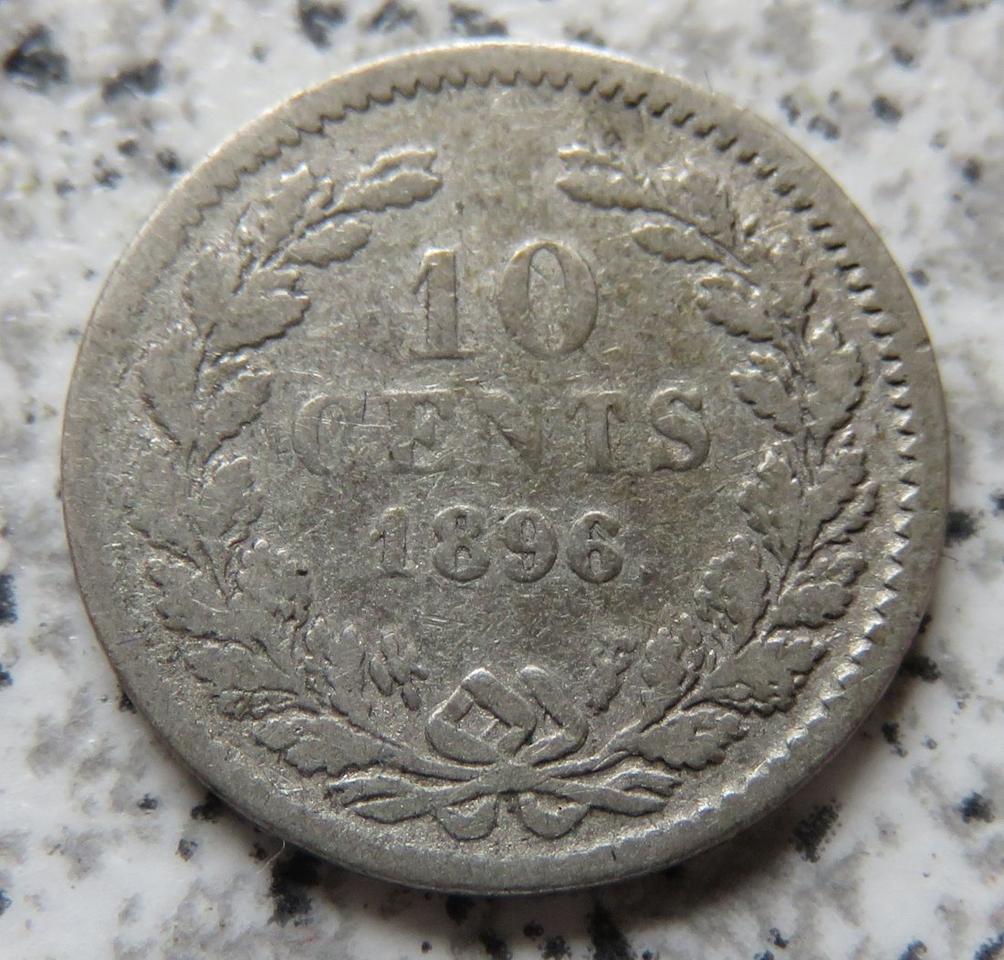  Niederlande 10 Cents 1896, Belegstück   