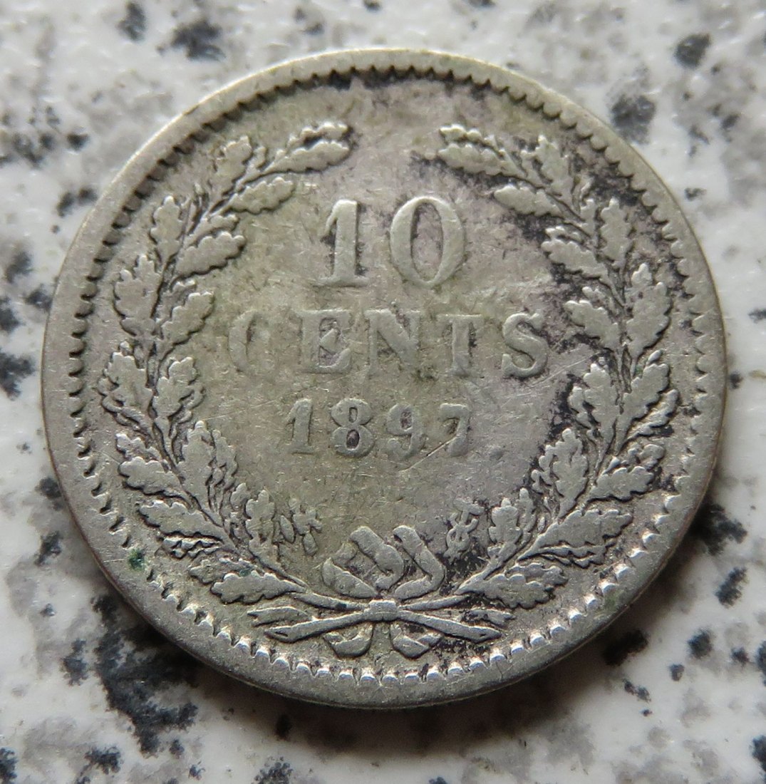  Niederlande 10 Cents 1897, Belegstück   