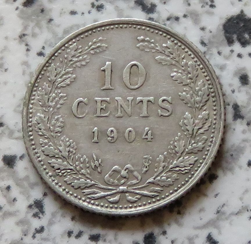  Niederlande 10 Cents 1904   