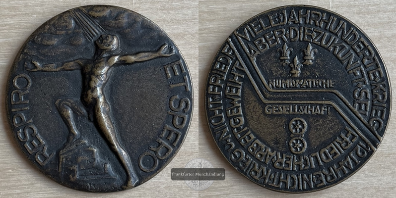  Weimarer Republik Medaille 1930 Bronze Rheinlandräumung  FM-Frankfurt   