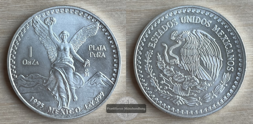  Mexico 1 Onza Libertad Plata Pura 1994 KM# 494.1 FM-Frankfurt  Feingewicht: 186,6 g Silber   