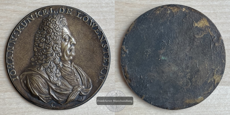  Medaille von Johann Kunckel von Löwenstern Bronzeguss FM-Frankfurt   