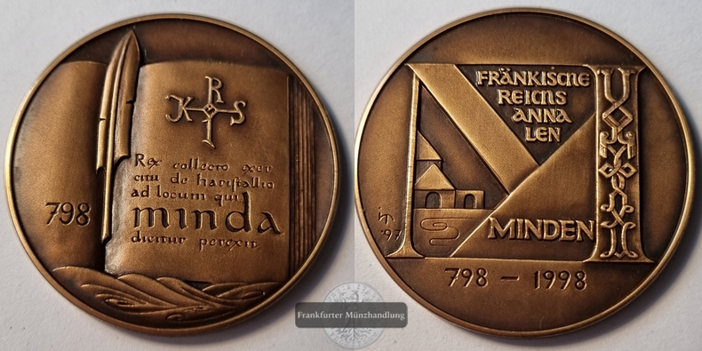  Deutschland, Minden Bronze-Medaille Fränkische Reichsannalen 1998 FM-Frankfurt   