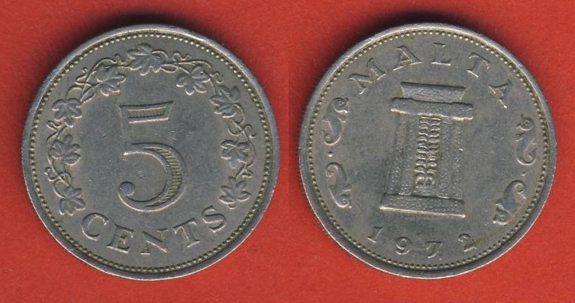  Malta 5 Cents 1972   