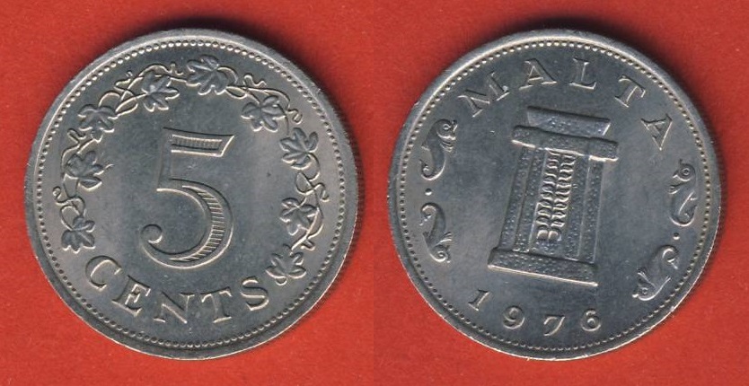  Malta 5 Cents 1976   