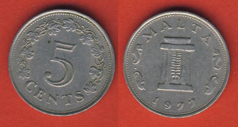  Malta 5 Cents 1977   