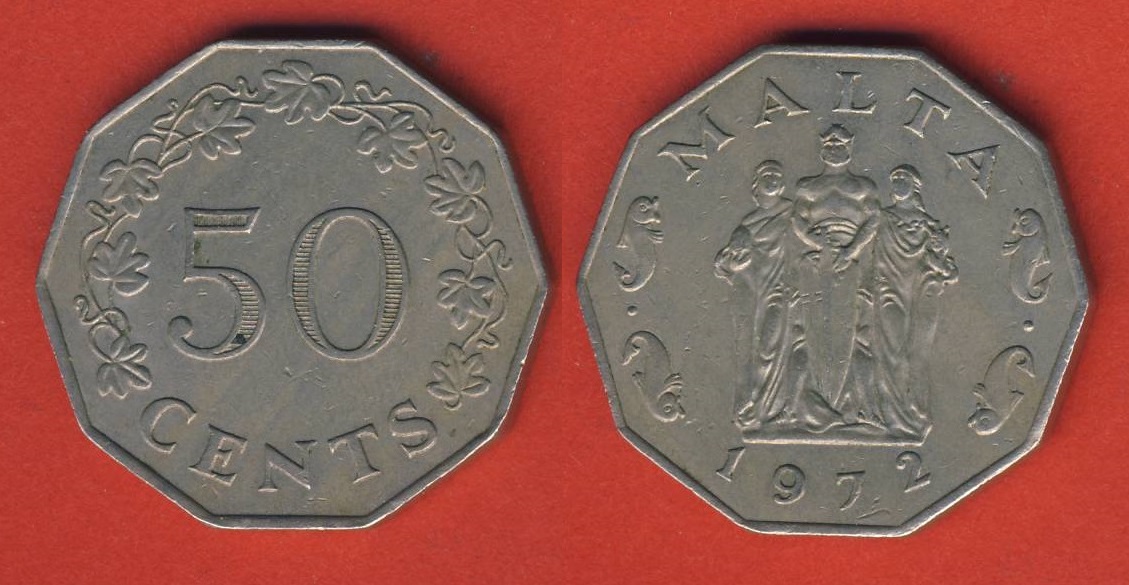  Malta 50 Cents 1972   