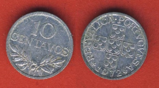  Portugal 10 Centavos 1972   