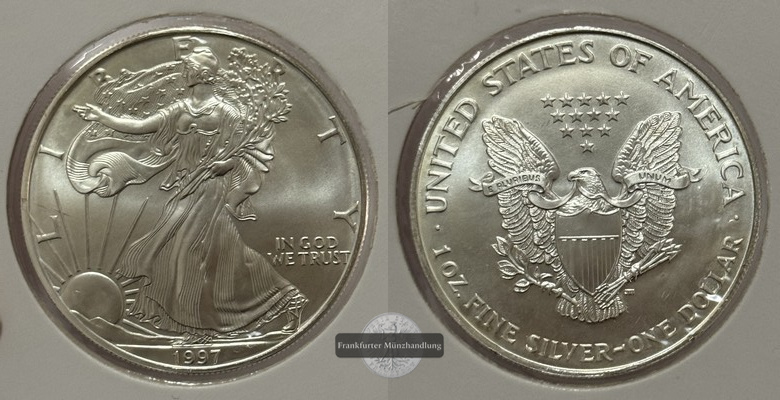  USA - 1 Dollar  1997  American Eagle  FM-Frankfurt Feinsilber: 31,1g   