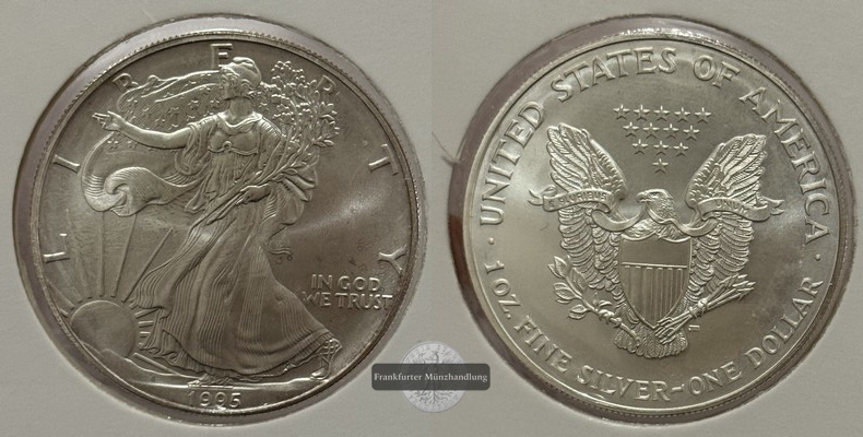  USA - 1 Dollar  1995  American Eagle  FM-Frankfurt Feinsilber: 31,1g   