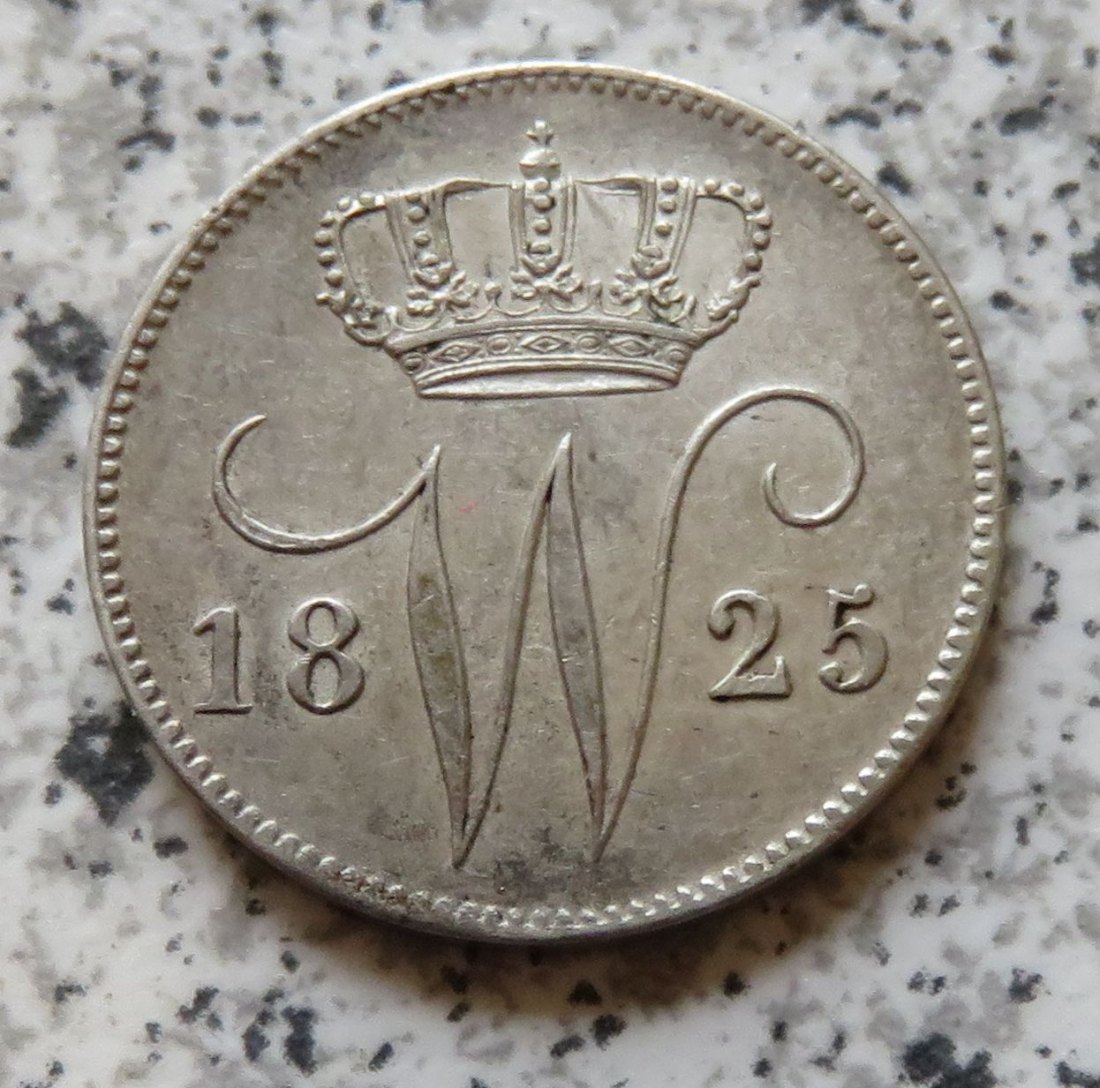  Niederlande 25 Cents 1825, besser   