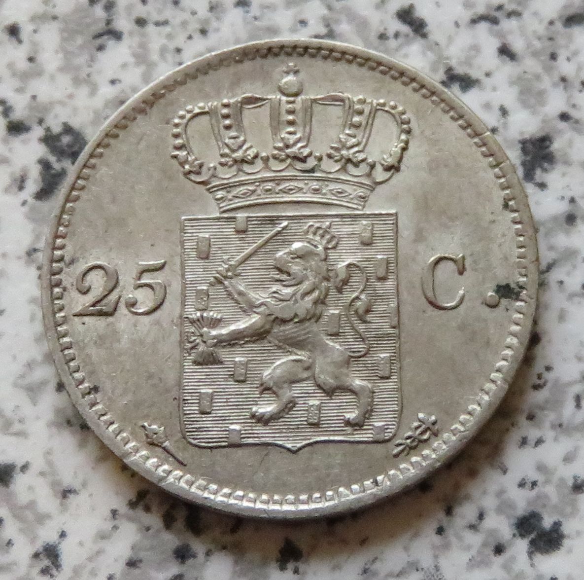  Niederlande 25 Cents 1825, besser   