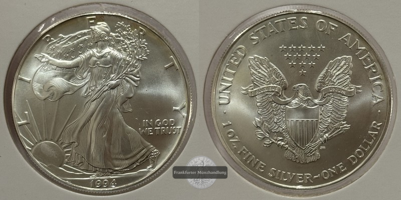  USA - 1 Dollar  1994  American Eagle  FM-Frankfurt Feinsilber: 31,1g   