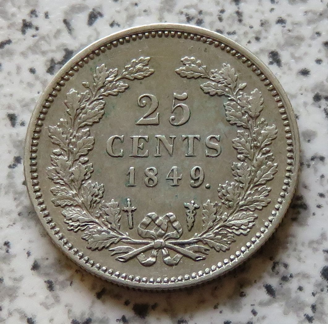  Niederlande 25 Cents 1849.   