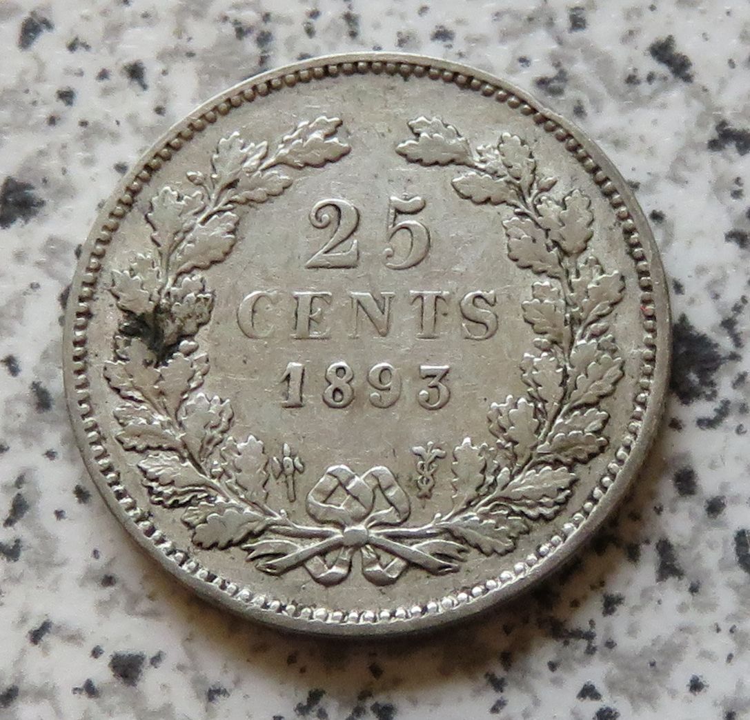  Niederlande 25 Cents 1893   