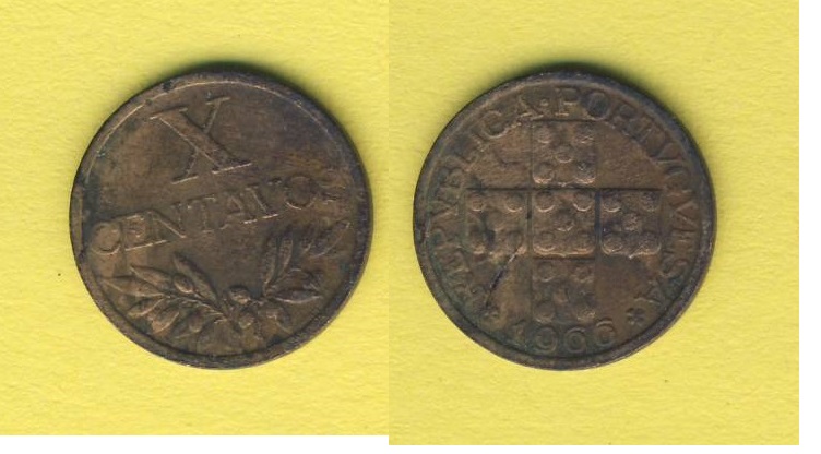  Portugal 10 Centavos 1966   