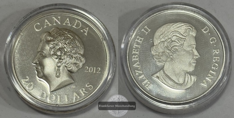  Kanada - 20 Dollar 2012 - 60. Jahrestag Herrschaft von Queen Elizabeth II  Feinsilber: 31.3g   