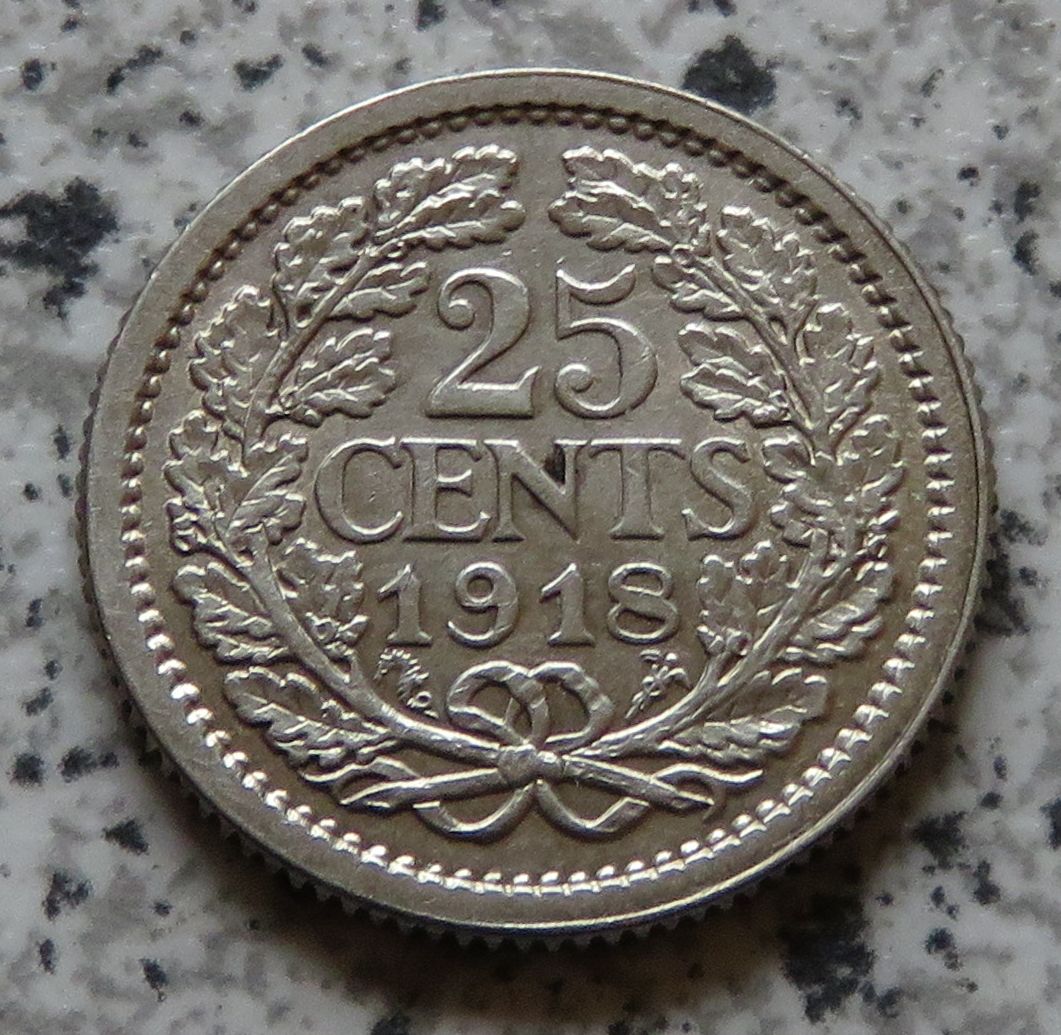  Niederlande 25 Cents 1918   