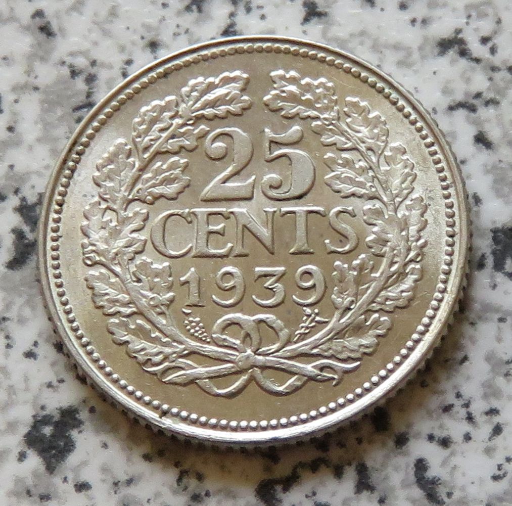  Niederlande 25 Cents 1939   