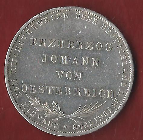  Thaler Frankfurt 1848 Österreich Koblenzer Münzen Studio Koblenz Frank Maurer AH859   