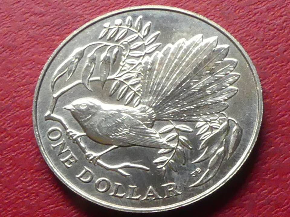  Neuseeland 1 Dollar 1980 „Fächerschwanzschnäpper“, 27,3 Gramm 39 mm   