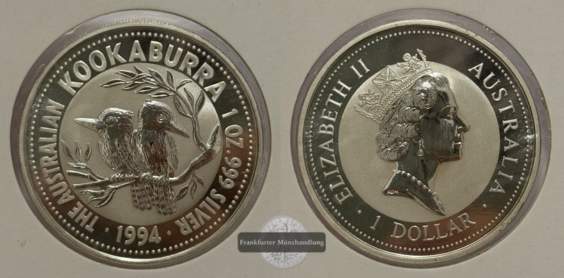  Australien - 1 Dollar 1994 Kookaburra FM-Frankfurt Feinsilber: 31,1g   