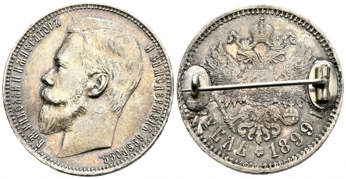 PEUS 2485 Russland 17,8 g Feinsilber. Nikolaus II. (1896-1917) Rubel SILBER 1899 ФЗ Broschiert, sehr schön