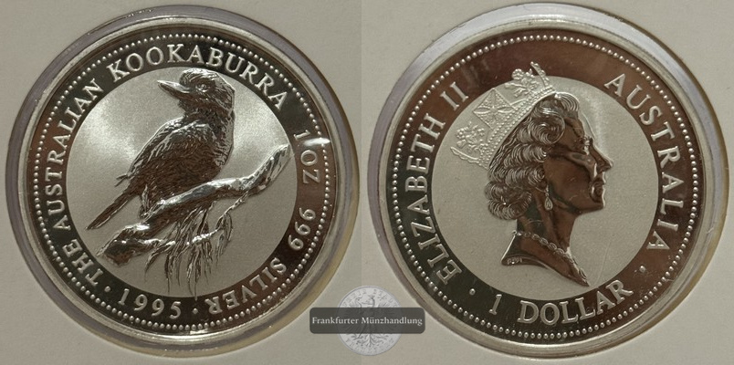  Australien - 1 Dollar 1995  Kookaburra  FM-Frankfurt  Feinsilber: 31,1g   