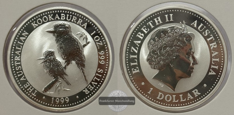  Australien - 1 Dollar 1999  Kookaburra  FM-Frankfurt  Feinsilber: 31,1g   