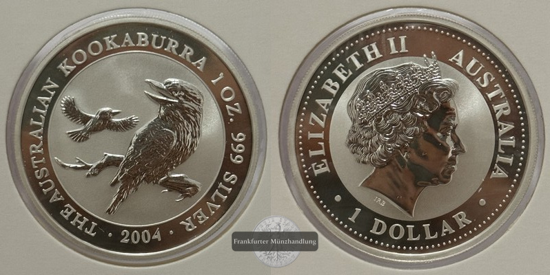  Australien - 1 Dollar 2004  Kookaburra  FM-Frankfurt  Feinsilber: 31,1g   