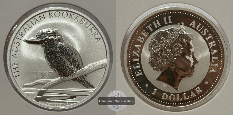  Australien - 1 Dollar 2007  Kookaburra  FM-Frankfurt  Feinsilber: 31,1g   